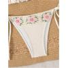 imageMakeMeChic Womens Two Piece Bikini Sets Floral Print Triangle Tie Side Halter Bathing Suits BeachwearApricot