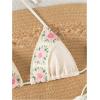 imageMakeMeChic Womens Two Piece Bikini Sets Floral Print Triangle Tie Side Halter Bathing Suits BeachwearApricot