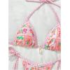 imageMakeMeChic Womens Two Piece Bikini Sets Floral Print Triangle Tie Side Halter Bathing Suits BeachwearPink