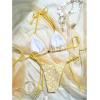 imageMakeMeChic Womens Two Piece Bikini Sets Floral Print Triangle Tie Side Halter Bathing Suits BeachwearYellow