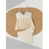 imageMakeMeChic Womens Two Piece Tankini Set Textured Tie Front Ruffle Tummy Control Bathing SuitApricot