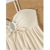 imageMakeMeChic Womens Two Piece Tankini Set Textured Tie Front Ruffle Tummy Control Bathing SuitApricot