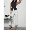 imageMakeMeChic Womens Vest Top Crew Neck Button Down Casual Blazer Vests Sleeveless Work Office TopsBlack