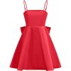 imageMakeMeChic Girls Bow Knot Sleeveless Cami Dress Elegant A Line Flared Short DressRed