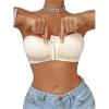 imageMakeMeChic Womens Front Closure Strapless Wireless Bralette Bandeau Bra Push Up BrasApricot