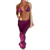 imageMakeMeChic Womens Halter Triangle Bikini Sets Floral 3 Piece Swimsuit Bathing Suit Cover Up Long SkirtPurple