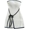 imageMakeMeChic Womens Knitted Strapless Dress Wrap Tie Front Sleeveless Bodycon Mini Tube DressesBeige