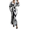 imageMakeMeChic Womens Leopard Print Dress V Neck Dolman Sleeve Ruched Bodycon Cocktail Maxi DressesMulticolor B