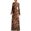 imageMakeMeChic Womens Mesh Sheer Leopard Print Bell Sleeve Dress Backless A Line Club Maxi DressesMulticolor B