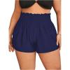 imageMakeMeChic Womens Plus Size Swim Shorts Ruffle High Waist Swimsuit Shorts Tankini BottomBlue