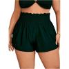imageMakeMeChic Womens Plus Size Swim Shorts Ruffle High Waist Swimsuit Shorts Tankini BottomDark Green