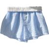 imageMakeMeChic Womens Striped Elastic Waist Shorts Button Front Summer ShortsBlue
