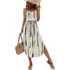 imageMakeMeChic Womens Summer Dress Split Thigh Tie Dye Midi Cami DressApricot