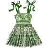 imageMakeMeChic Womens Summer Floral Mini Dress Shirred Tie Shoulder Sleeveless A Line Short Cami SundressesMulticolor C