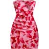 imageMakeMeChic Womens Summer Floral Tube Top Mini Dresses Blue and White Ruched Strapless SundressMulticolor a