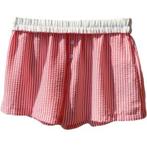 imageMakeMeChic Womens Striped Elastic Waist Shorts Button Front Summer ShortsRed