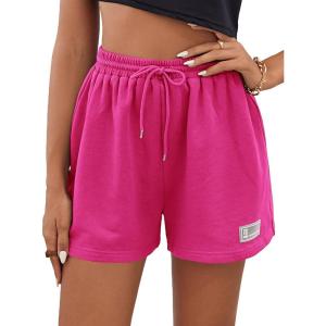 imageMakeMeChic Womens Sweat Shorts Summer Casual Camo Boxer Workout ShortsHot Pink