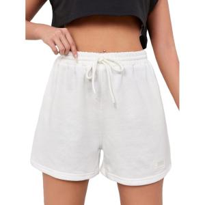 imageMakeMeChic Womens Sweat Shorts Summer Casual Camo Boxer Workout ShortsWhite