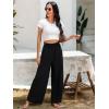 imageMakeMeChic Womens Casual Palazzo Pants Loose High Elastic Waisted Wide Leg Lounge Trousers Pants with PocketsPlain Black