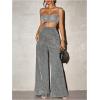 imageMakeMeChic Womens Sequin Glitter Wide Leg Palazzo Pants Party Long TrousersSilver