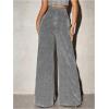 imageMakeMeChic Womens Sequin Glitter Wide Leg Palazzo Pants Party Long TrousersSilver