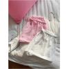 imageMakeMeChic Womens 2 Pack Linen Shorts Summer Beach Pajama Boxer ShortsBow Pink White