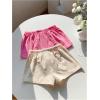imageMakeMeChic Womens 2 Pack Linen Shorts Summer Beach Pajama Boxer ShortsPink Apricot