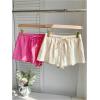 imageMakeMeChic Womens 2 Pack Linen Shorts Summer Beach Pajama Boxer ShortsPink Apricot