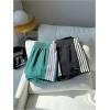imageMakeMeChic Womens 2 Pack Linen Shorts Summer Beach Pajama Boxer ShortsStriped Green Black