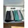 imageMakeMeChic Womens 2 Pack Linen Shorts Summer Beach Pajama Boxer ShortsStriped Green Black