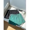 imageMakeMeChic Womens 2 Pack Linen Shorts Summer Beach Pajama Boxer ShortsStriped Green Black