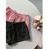 imageMakeMeChic Womens 2 Pack Linen Shorts Summer Beach Pajama Boxer ShortsStriped Pink Black