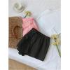 imageMakeMeChic Womens 2 Pack Linen Shorts Summer Beach Pajama Boxer ShortsStriped Pink Black