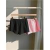 imageMakeMeChic Womens 2 Pack Linen Shorts Summer Beach Pajama Boxer ShortsStriped Pink Black