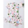 imageMakeMeChic Womens 2 Piece Pajama Set Graphic Short Sleeve Button Down Shirt and Shorts Set SleepwearMulticolor D