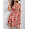 imageMakeMeChic Womens Boho Floral Cami Dress Sleeveless V Neck Cut Out Short A Line Summer DressMulticolor a
