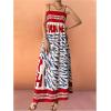 imageMakeMeChic Womens Boho Graphic Print Flowy Cami Dress Spaghetti Strap Color Block Loose Long SundressMulticolor