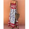 imageMakeMeChic Womens Boho Graphic Print Flowy Cami Dress Spaghetti Strap Color Block Loose Long SundressMulticolor