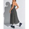 imageMakeMeChic Womens Ditsy Floral Print High Waist Maxi Cami Dress Sleeveless Flared Hem Long DressesBlack and White