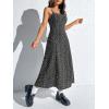 imageMakeMeChic Womens Ditsy Floral Print High Waist Maxi Cami Dress Sleeveless Flared Hem Long DressesBlack and White