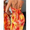 imageMakeMeChic Womens Floral Strapless Maxi Dress Beach Vacation Sleeveless Backless Summer DressesMulticolor