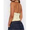 imageMakeMeChic Womens Halter Tops Mesh Lace Sexy Cute Summer Crop Tank TopYellow