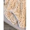 imageMakeMeChic Womens Plus Size Crochet Tops Floral Dolman Sleeve Summer Spring TopPlus Beige