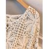 imageMakeMeChic Womens Plus Size Crochet Tops Floral Dolman Sleeve Summer Spring TopPlus Beige