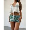 imageMakeMeChic Womens Sequin Sparkly Skirt Mini Micro Glitter Y2k Low Rise Summer SkirtDark Green