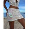 imageMakeMeChic Womens Sequin Sparkly Skirt Mini Micro Glitter Y2k Low Rise Summer SkirtSparkly Pink