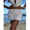 imageMakeMeChic Womens Sequin Sparkly Skirt Mini Micro Glitter Y2k Low Rise Summer SkirtSparkly Pink