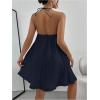 imageMakeMeChic Womens Summer Mini Dress Sleeveless Tie Back Halter Flowy Short DressBlue