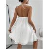 imageMakeMeChic Womens Summer Mini Dress Sleeveless Tie Back Halter Flowy Short DressWhite