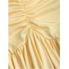 imageMakeMeChic Womens Tie Backless Halter Dress V Neck Ruched Party Maxi DressesYellow